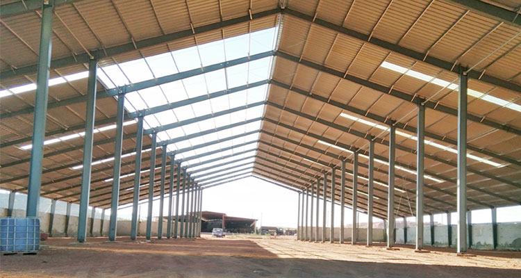 Eritrea large span galvanized light steel frame warehouse